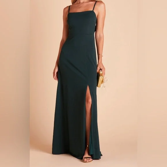 floor length black bridesmaid dresses Cami Cowl Front Satin Bridesmaid Dress - Black main image 1